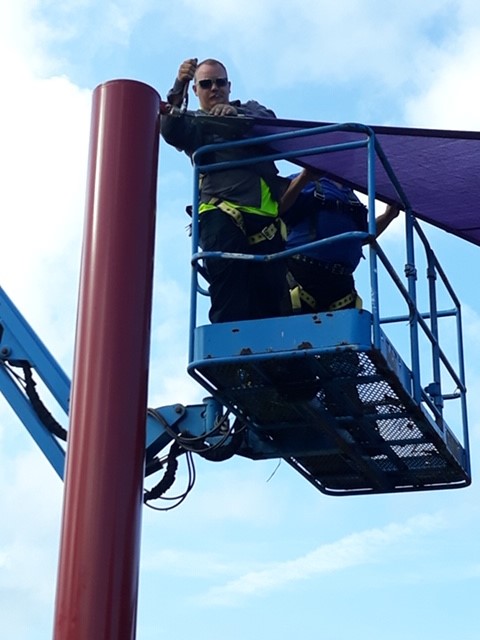 Crews prepping a City park