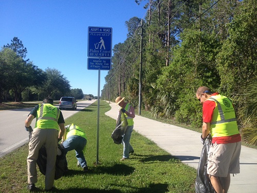 Rotary Club Picking up trash in Adpot-A road program